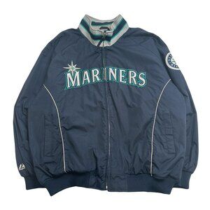 Vintage Majestic Seattle Mariners MLB Bomber Jacket XXL